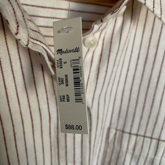 New!! Madewell Flannel Popover Shirt Striped - Picture 3 of 6